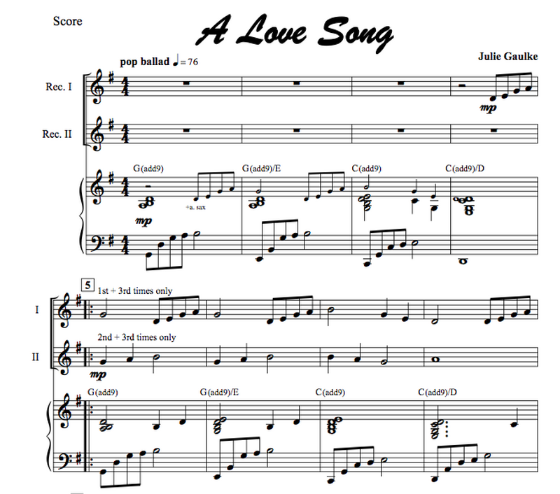A Love Song - wth MP3