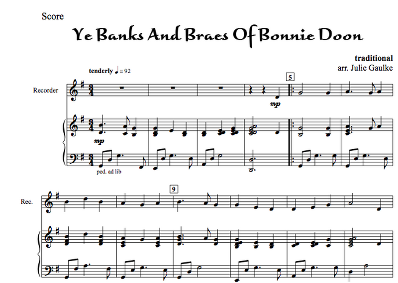 Ye Banks And Braes Of Bonnie Doon - with MP3 - Recorder version