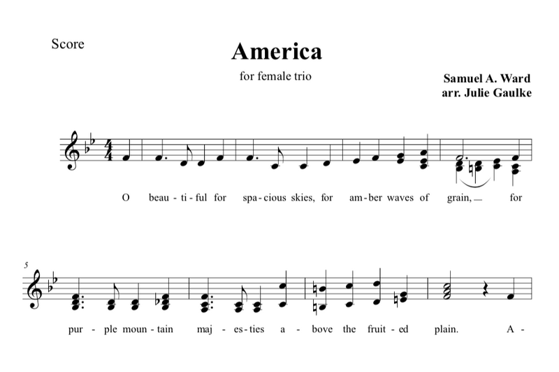 America (The Beautiful) SSA trio