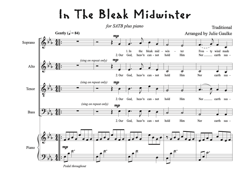 In The Bleak Midwinter SATB