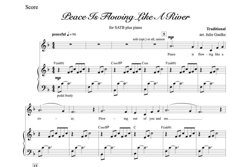 Peace Is Flowing Like A River (SATB) - with mp3