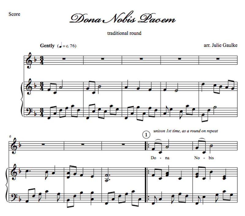Dona Nobis Pacem in F - with MP3