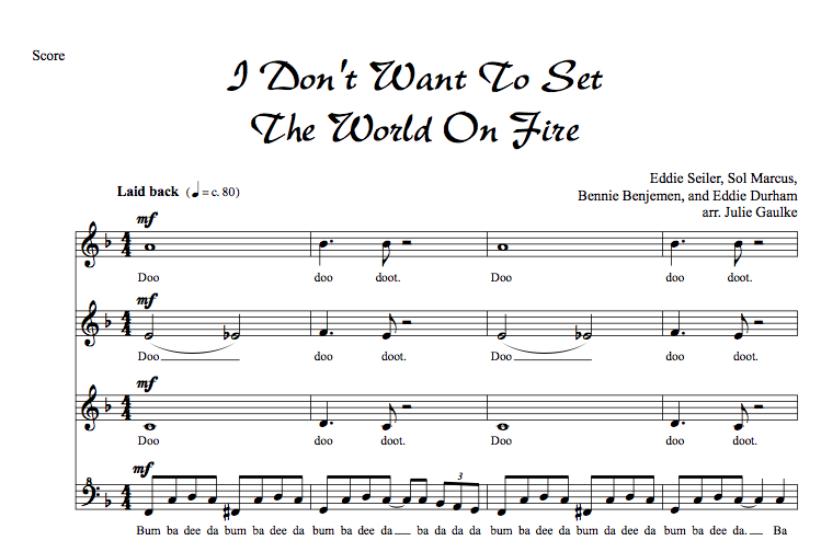 I Don T Want To Set The World On Fire Pianomom S Sheet Music