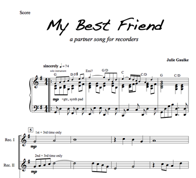My Best Friend (recorder) - Pianomom's Sheet Music