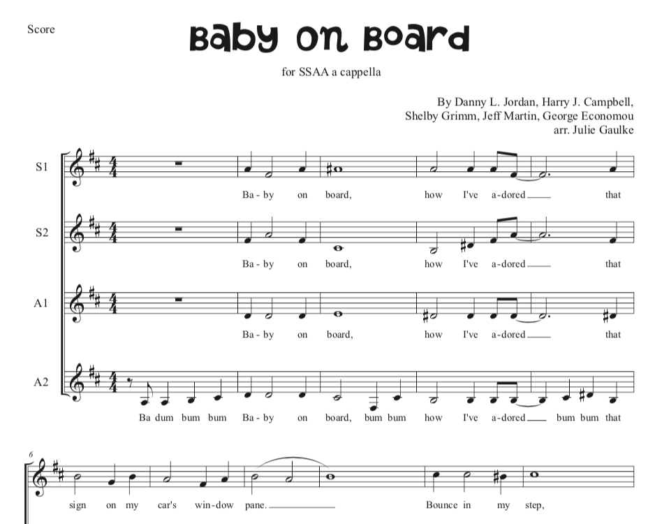 Baby On Board - Pianomom's Sheet Music