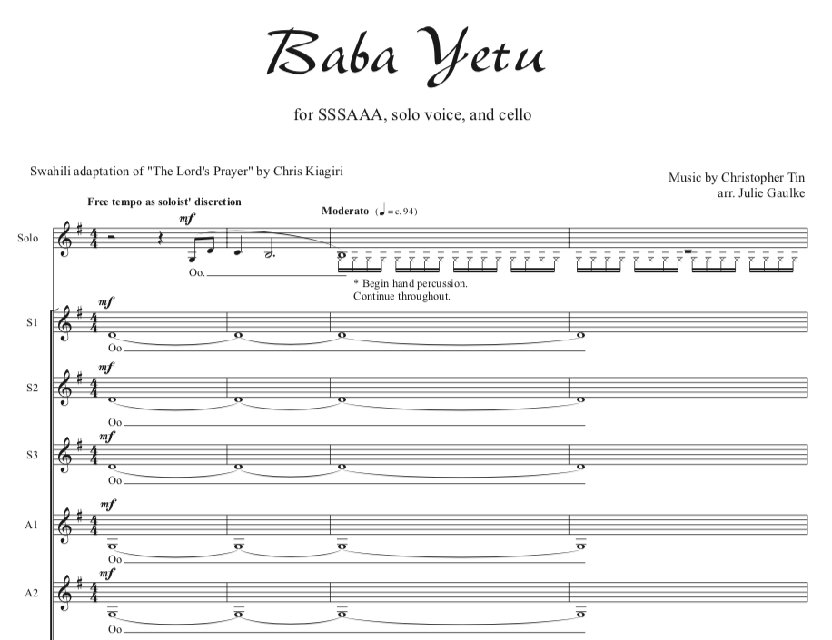 Baba Yetu SSSAAA - Pianomom's Sheet Music